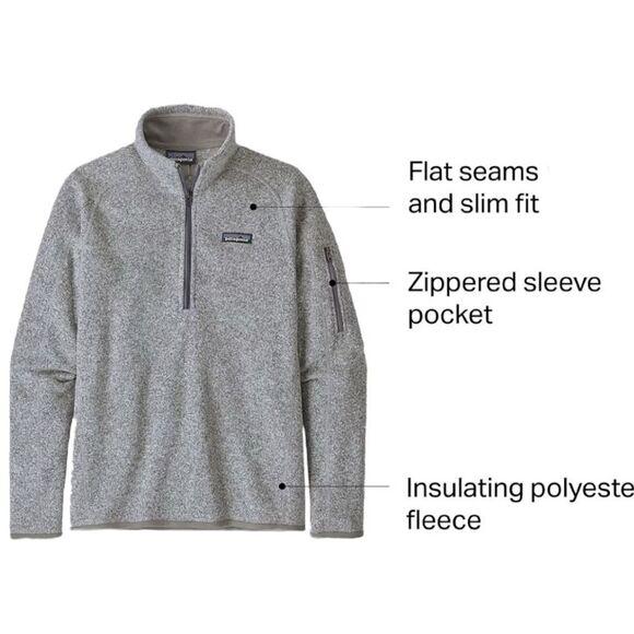 Patagonia Women's Fleece Pullover Quarter Zip Better Sweater Heather Gray Small - Picture 13 of 13